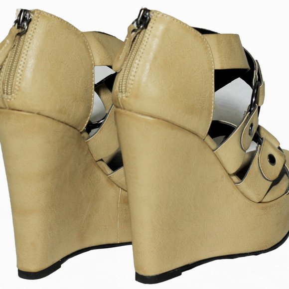 Mojo Moxy Pepper Platform 5inch Wedge Sandals - Size 6 Sandy - Picture 8 of 9